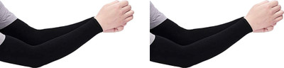 Mahasan Nylon Arm Sleeve For Boys & Girls(Free, Black)