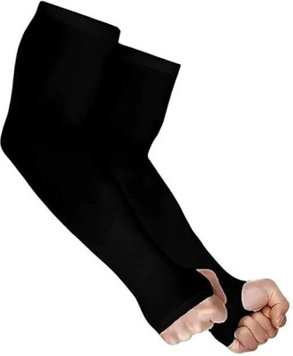 Toppbaaz Nylon Arm Sleeve For Men & Women(Free, Black)
