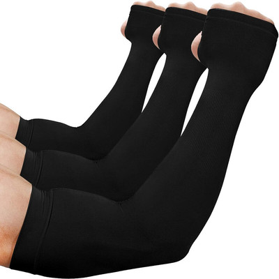 MIKONIKO Nylon Arm Sleeve For Men & Women(Free, Black)