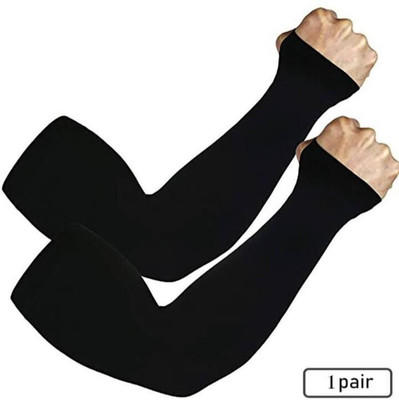 Roves Fashion Cotton Arm Sleeve For Men & Women(Free, Black)