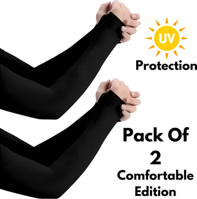 HINDSAFE Nylon Arm Sleeve For Men & Women(Free, Black)