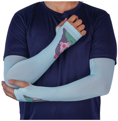 MIKONIKO Polyester Arm Sleeve For Men & Women(Free, Blue)
