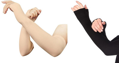 FABSPORTS Polyester Arm Sleeve For Men & Women(Free, Black, Beige)
