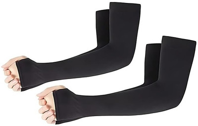 NKL Polyester Arm Sleeve For Men & Women(Free, Black)