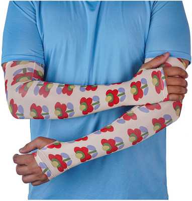 Okara Polyester Arm Sleeve For Men & Women(Free, Red)