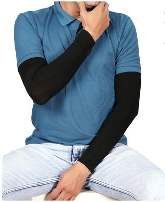 Stuti Cotton Arm Sleeve For Boys & Girls(L, Black)