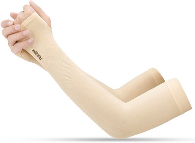 JusAwesm Cotton Arm Sleeve For Men & Women With Tattoo(M, Beige)