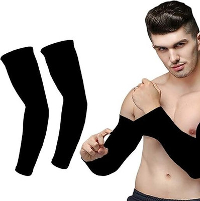 PENYAN Cotton Arm Sleeve For Men & Women(Free, Black)