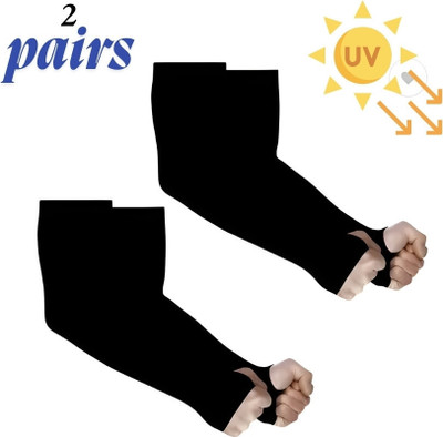 HINDSAFE Polyester Arm Sleeve For Men & Women(Free, Black)