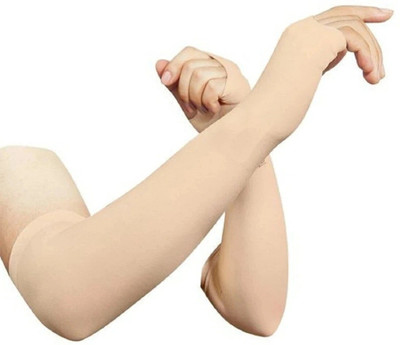 Kalaneet Cotton Arm Sleeve For Men & Women(Free, Beige)