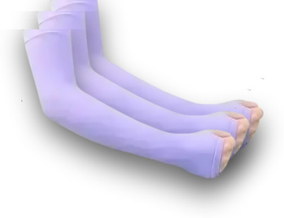 PEENAKIN Nylon Arm Sleeve For Women(Free, Grey)
