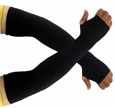 NKL Polyester Arm Sleeve For Men & Women(Free, Black)