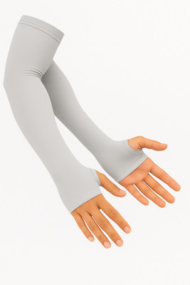 Honze Nylon Arm Sleeve For Men & Women(Free, Grey)