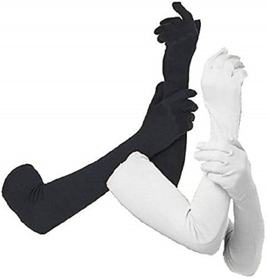 Mohan Retail Cotton Arm Sleeve For Women(Free, Black, White)