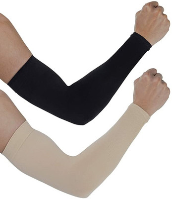 Queen Style Cotton Arm Sleeve For Men & Women(Free, Beige, Black)