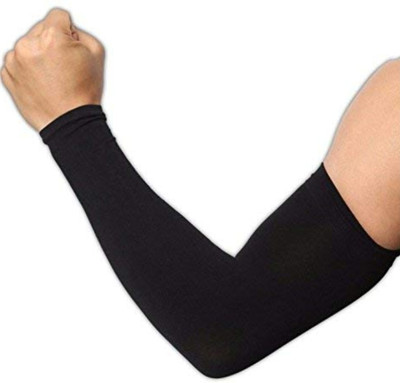 EXITANCE Nylon Arm Sleeve For Men & Women(Free, Black)