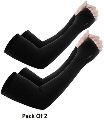 Rudra Polyester Arm Sleeve For Men & Women(Free, Black)