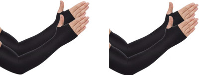 PVA Polyester Arm Sleeve For Boys(Free, Black)