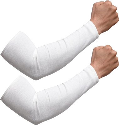 Sahilo world Polyester Arm Sleeve For Men & Women(Free, White)