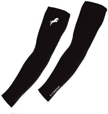 Zexer Nylon Arm Sleeve For Men & Women(Free, Black)