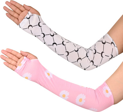 LOOM LEGACY Nylon Arm Sleeve For Men & Women(Free, Pink, White)
