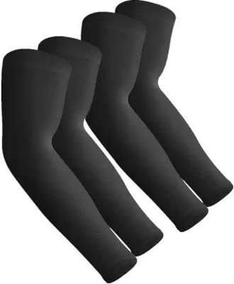 PUNCHOLI UNIQUE Nylon Arm Sleeve For Men & Women(Free, Black)