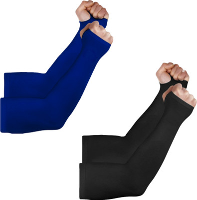 RVH Nylon Arm Sleeve For Men & Women(Free, Black, Blue)