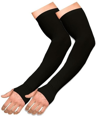NKPR Polyester Arm Sleeve For Men & Women(Free, Black)