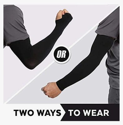 let's silim Cotton Arm Sleeve For Men & Women(Free, Black)