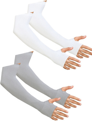 MUNNS & MARS Microfibre Arm Sleeve For Men & Women(Free, Grey, White)