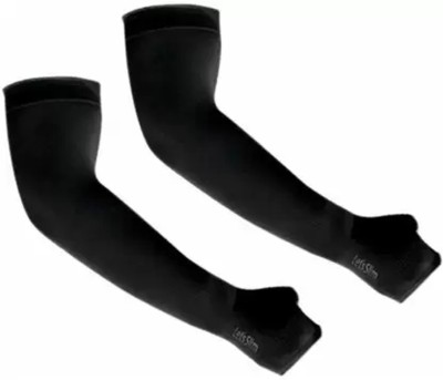 KANDID Nylon, Cotton Arm Sleeve For Men & Women(XL, Black)