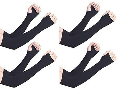 YASH Cotton Arm Sleeve For Men & Women(Free, Black)
