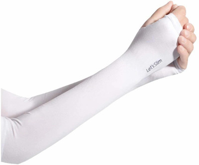 Adnate Cotton Arm Sleeve For Men & Women(Free, White)