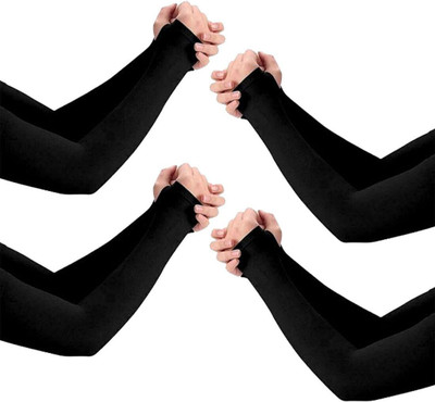 HOSVIN Cotton Arm Sleeve For Men & Women(Free, Black)