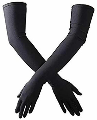 R MD Traders Cotton Arm Sleeve For Men & Women(Free, Black)