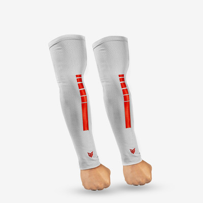 BAD OWL Polyester Arm Sleeve For Men & Women(Free, Silver, Red)