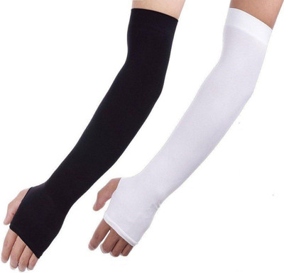 JusAwesm Cotton Arm Sleeve For Boys & Girls(Free, White)