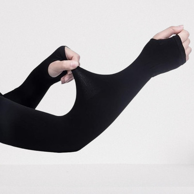 MODAROCK Polyester Arm Sleeve For Men & Women(Free, Black)