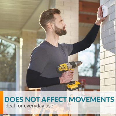 Lumicub Nylon, Cotton Arm Sleeve For Men & Women(Free, Black)