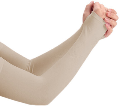 Roves Fashion Microfibre Arm Sleeve For Men & Women(Free, Beige)