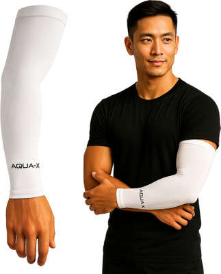 VeleSolv Nylon Arm Sleeve For Men & Women(Free, White)