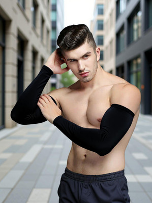 Nature Sky Cotton Arm Sleeve For Men & Women(Free, Black)