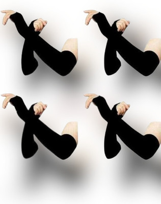 Z-Zippyque.Store Cotton, Nylon Arm Sleeve For Men & Women(Free, Black)