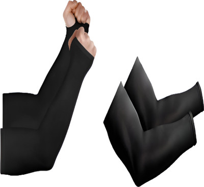 VRUGRA Nylon Arm Sleeve For Men & Women(Free, Black)