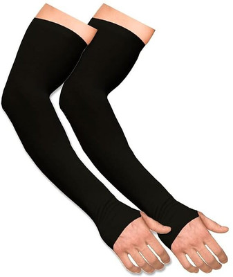 Yashank Creation Cotton, Nylon Arm Sleeve For Men & Women(M, Black)
