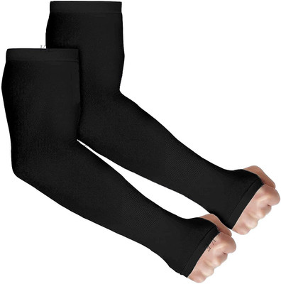 Liyana Collection Nylon Arm Sleeve For Men & Women(Free, Black)