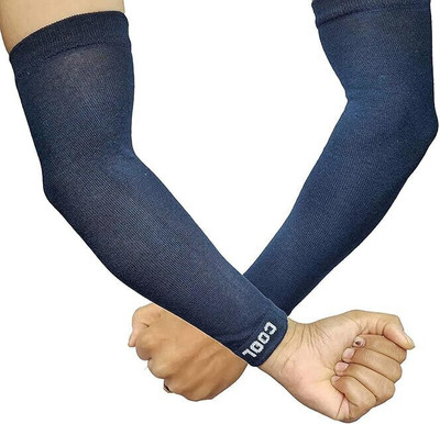 Benicia Nylon Arm Sleeve For Men & Women(Free, Navy Blue)