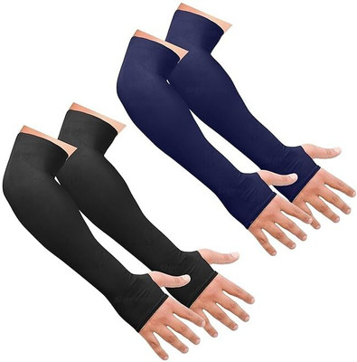 MP MOMSPET Polyester Arm Sleeve For Men & Women(Free, Black)