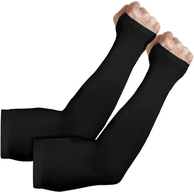 Atipriya Cotton Arm Sleeve For Men & Women(Free, Black)
