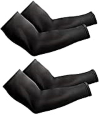 DESI CREED Cotton Arm Sleeve For Men & Women(M, Black)